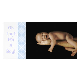 Baby Blue Argyle - Oh Joy! It's A Boy! Card