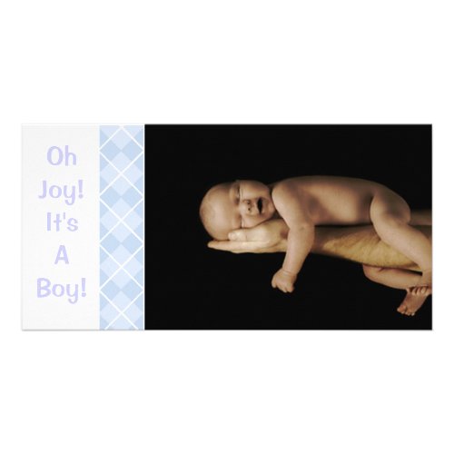 Baby Blue Argyle _ Oh Joy Its A Boy Card
