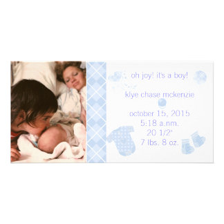 Baby Blue Argyle - Oh Joy! It's A Boy! Card