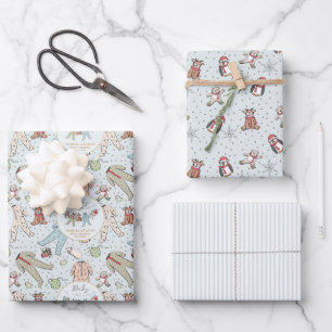 Baby Blue Baby Its Cold Outside Winter Baby Shower Wrapping Paper Sheets
