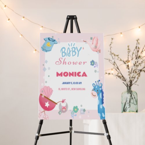 Baby Blue Baby Shower Welcome Sign