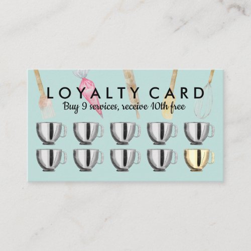 Baby Blue Bakery pastry tools Loyalty Punch Business Card