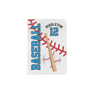 Baby Blue Baseball Design | Personalize Passport Holder