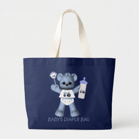 Baby Blue Bear And Blue Tractor Diaper Bag