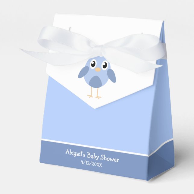 Baby Blue Bird Baby Shower Favor Box (Front Side)