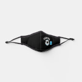 ⭐ Baby Blue, Black and White ⚽ Soccer Ball Premium Face Mask (Front)