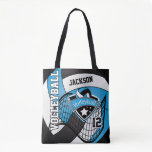 Baby Blue, Black and White Volleyball Tote Bag Baby Blue, Black and White Volleyball Tote Bag