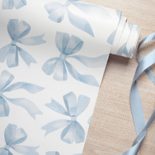Baby Blue Bow Wrapping Paper