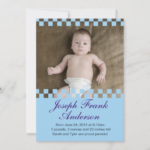 Baby Blue Boxes Birth Announcement Personalize