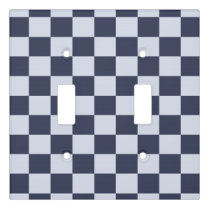 Baby Blue Boy Geometric Square Pattern Quilt Light Switch Cover