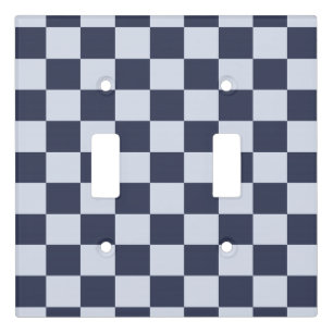 Baby Blue Boy Geometric Square Pattern Quilt Light Switch Cover