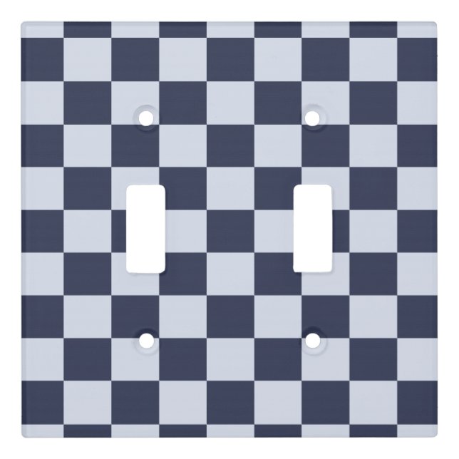 Baby Blue Boy Geometric Square Pattern Quilt Light Switch Cover (Front)