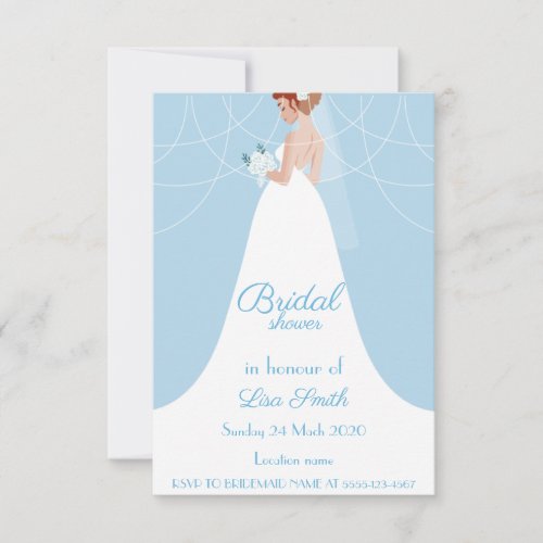 Baby Blue Bridal Shower Invitation
