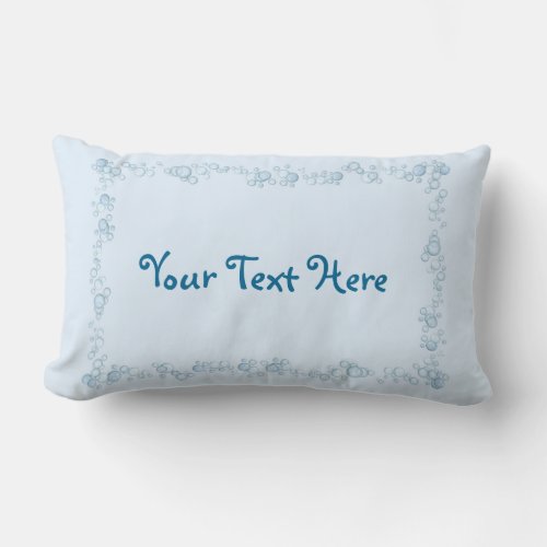 Baby Blue Bubble Border Design Customized Lumbar Pillow