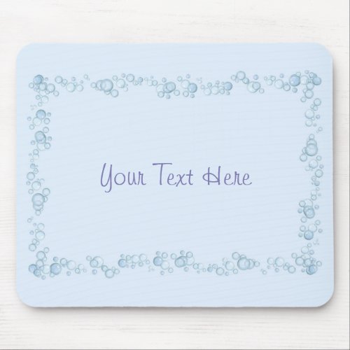Baby Blue Bubble Border Design Customized Mouse Pad