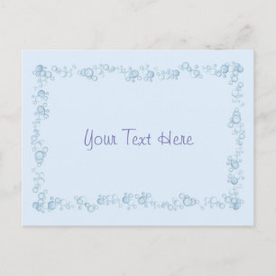 Baby Blue Bubble Border Design Customized Postcard