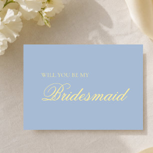 Baby Blue & Butter Yellow Bridesmaid Proposal Card