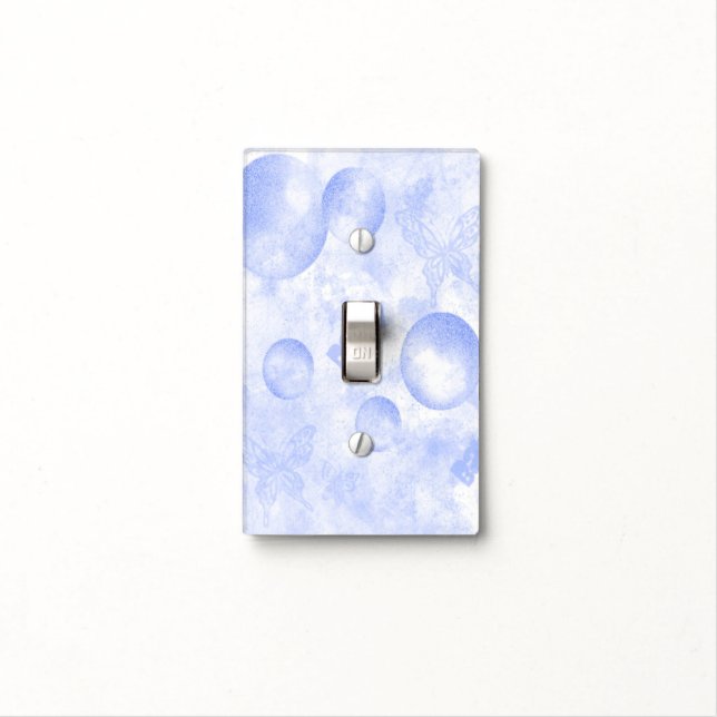 Baby Blue Butterflies & Balloons Switch Cover (In Situ)