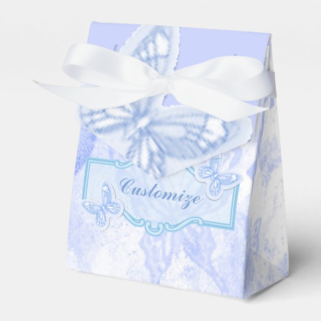 Baby Blue Butterfly Favor Box (Front Side)