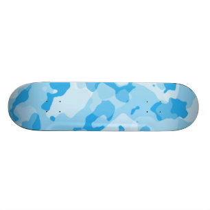 Baby Blue Camo; Camouflage Skateboard Deck
