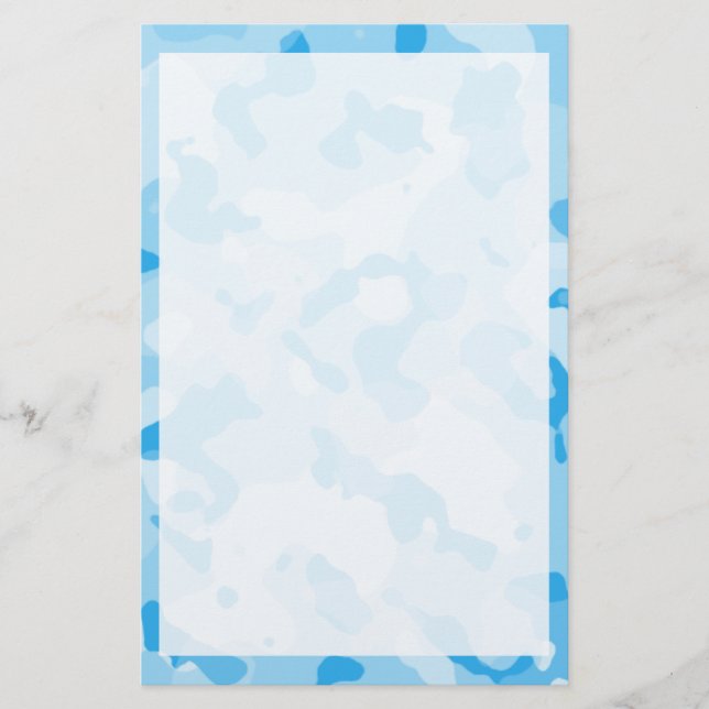 Baby Blue Camo; Camouflage Stationery (Front)