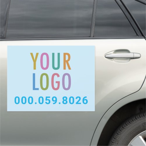 Baby Blue Car Magnet Sign Custom Logo Personalized