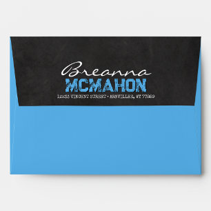 Baby Blue Chalkboard Graduation Envelopes
