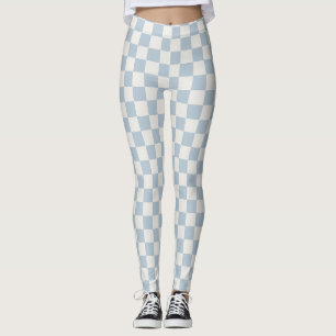 Baby Blue Checkerboard Leggings - Soft & Stylish