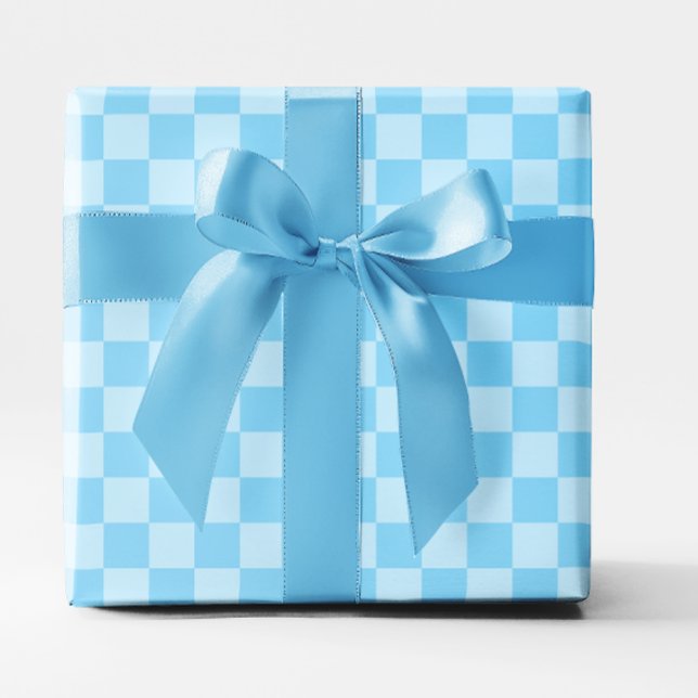 Baby Blue Checkered Wrapping Paper (Baby Blue Checkered Wrapping Paper)