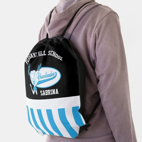 Baby Blue Cheerleader  Drawstring Bag