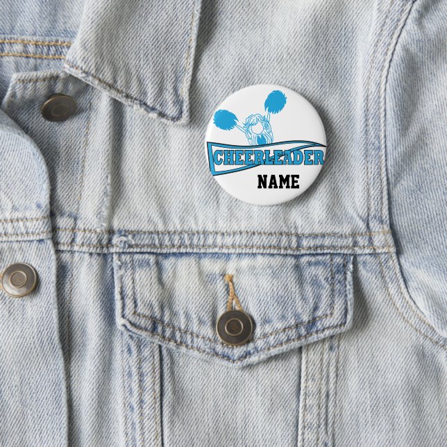 Baby Blue Cheerleader | Personalize Button (In Situ)