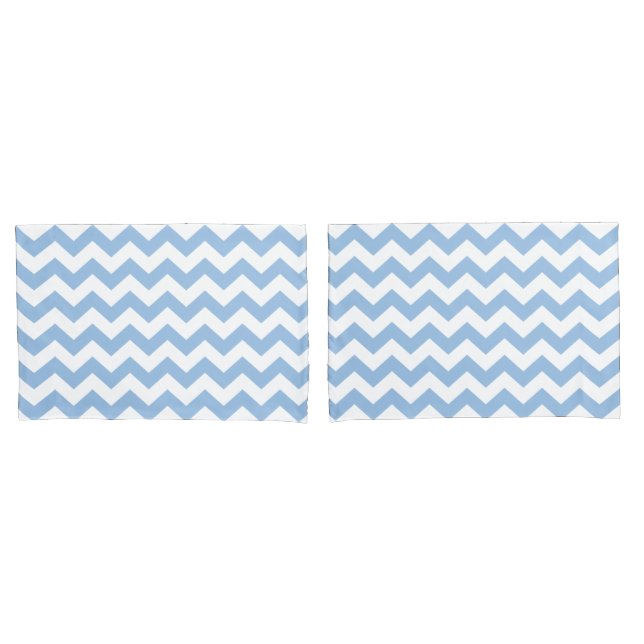 Baby blue Chevron Pillow Case (Front-Set)
