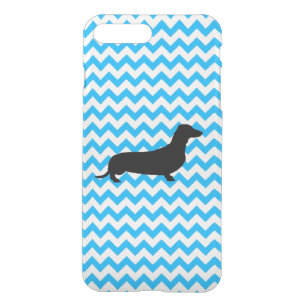 Baby Blue Chevron With Dachshund iPhone 8 Plus/7 Plus Case