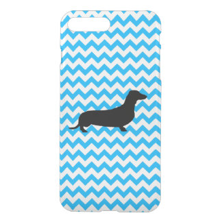 Baby Blue Chevron With Dachshund iPhone 8 Plus/7 Plus Case