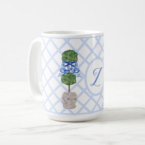 Baby Blue Chinoiserie Ginger Jar Jars Topiary  Coffee Mug