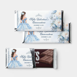 Baby Blue Cinderella Quinceañera Hershey Bar Favor