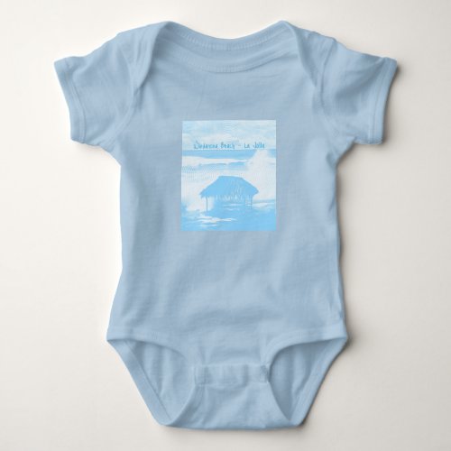 Baby blue circle halftone of the Shack on a Baby Bodysuit