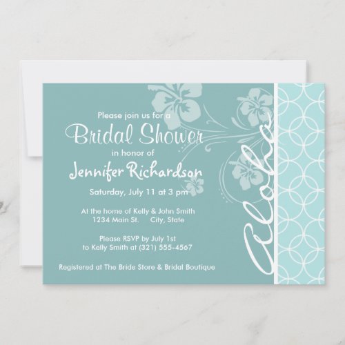 Baby Blue Circles; Aloha Custom Invitation