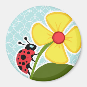Baby Blue Circles; Ladybug Magnet