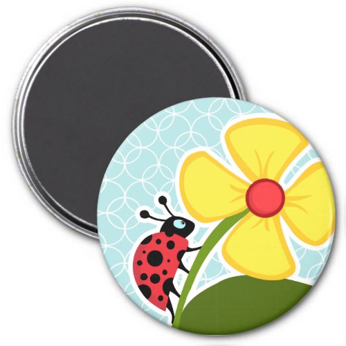 Baby Blue Circles Ladybug Magnet