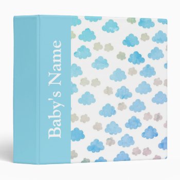 Baby Blue Clouds Photo Album Gift 3 Ring Binder by Precious_Baby_Gifts at Zazzle