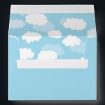 Baby Blue Clouds Sky Envelope Liner Envelopes<br><div class="desc">Baby blue envelope with a lovely white clouds on blue liner. Matching Baby Shower Invitation, RSVP Response Card, Thank You Note Cards and Stickers and Words of Advice Postcard Card or Card, Bring a Book Request Card, Return Address Labels, Clouds Stationary and Envelope with matching liner and Blank Note Cards...</div>