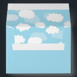 Baby Blue Clouds Sky Envelope Liner Envelopes<br><div class="desc">Baby blue envelope with a lovely white clouds on blue liner. Matching Baby Shower Invitation, RSVP Response Card, Thank You Note Cards and Stickers and Words of Advice Postcard Card or Card, Bring a Book Request Card, Return Address Labels, Clouds Stationary and Envelope with matching liner and Blank Note Cards...</div>