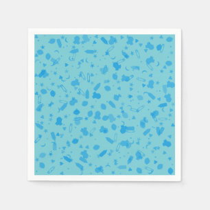 Baby Blue Confetti Baptism Christening Napkins