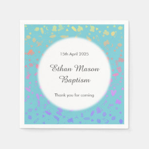 Baby Blue Confetti Baptism Christening Napkins