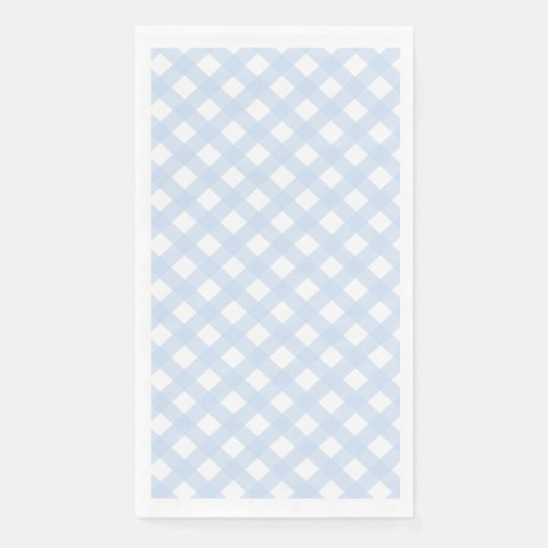 Baby Blue Country Style Gingham Pattern Paper Guest Towels