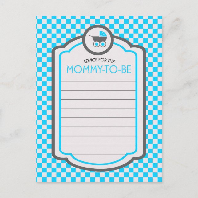 Baby Blue Cradle Baby Shower Advice (Front)