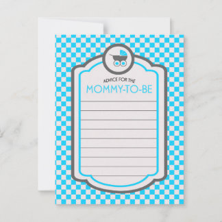Baby Blue Cradle Baby Shower Advice Card