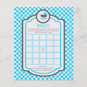 Baby Blue Cradle Baby Shower Bingo Game Flyer