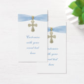 Baby Blue Cross Bomboniere Tags (Desk)